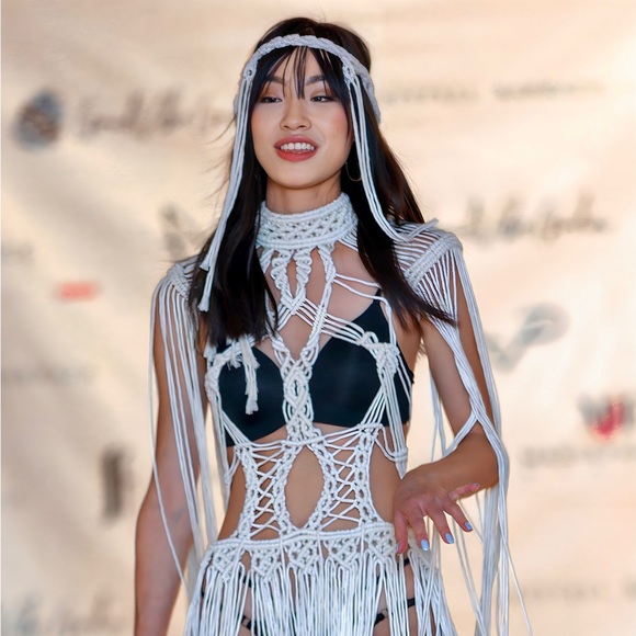 Sexy Handmade Macrame Rope Dress Festival Corset Cut Out - Picture 3 of 16